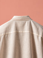 Pure Linen Embroidered Shirt Men