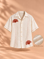 Pure Linen Embroidered Shirt Men
