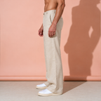Natural Beige Pure Linen Trousers Men