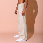 luxury Beige Pure Linen Trousers Men
