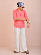 Salmon Pink Pure Linen Shirt
