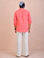 Salmon Pink Pure Linen Shirt