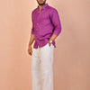 Magenta Purple Pure Linen Shirt
