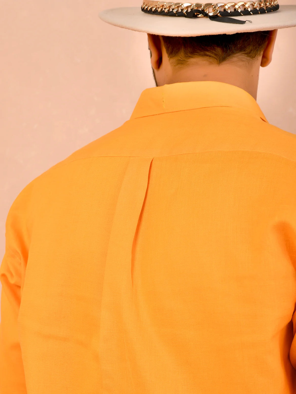 Tangerine Orange Pure Linen Shirt
