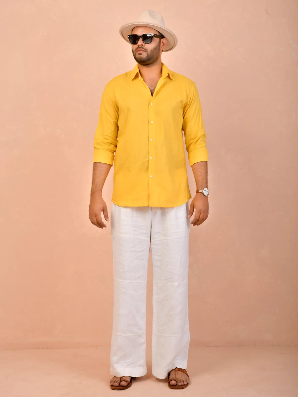 Mustard Yellow Pure Linen Shirt