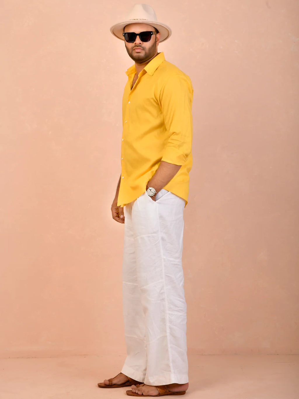 Mustard Yellow Pure Linen Shirt