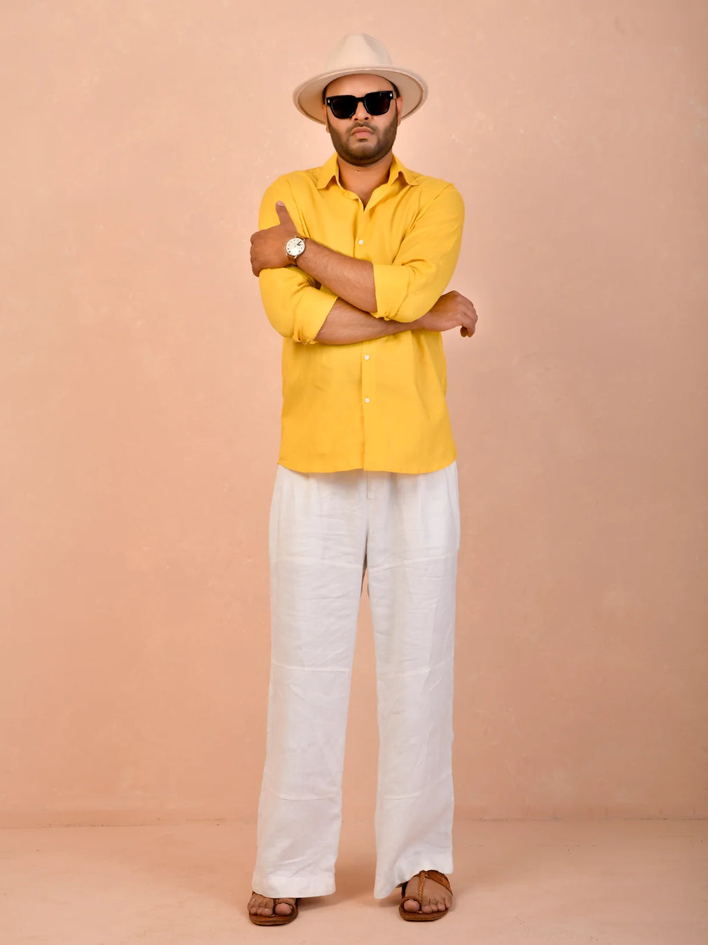 Mustard Yellow Pure Linen Shirt
