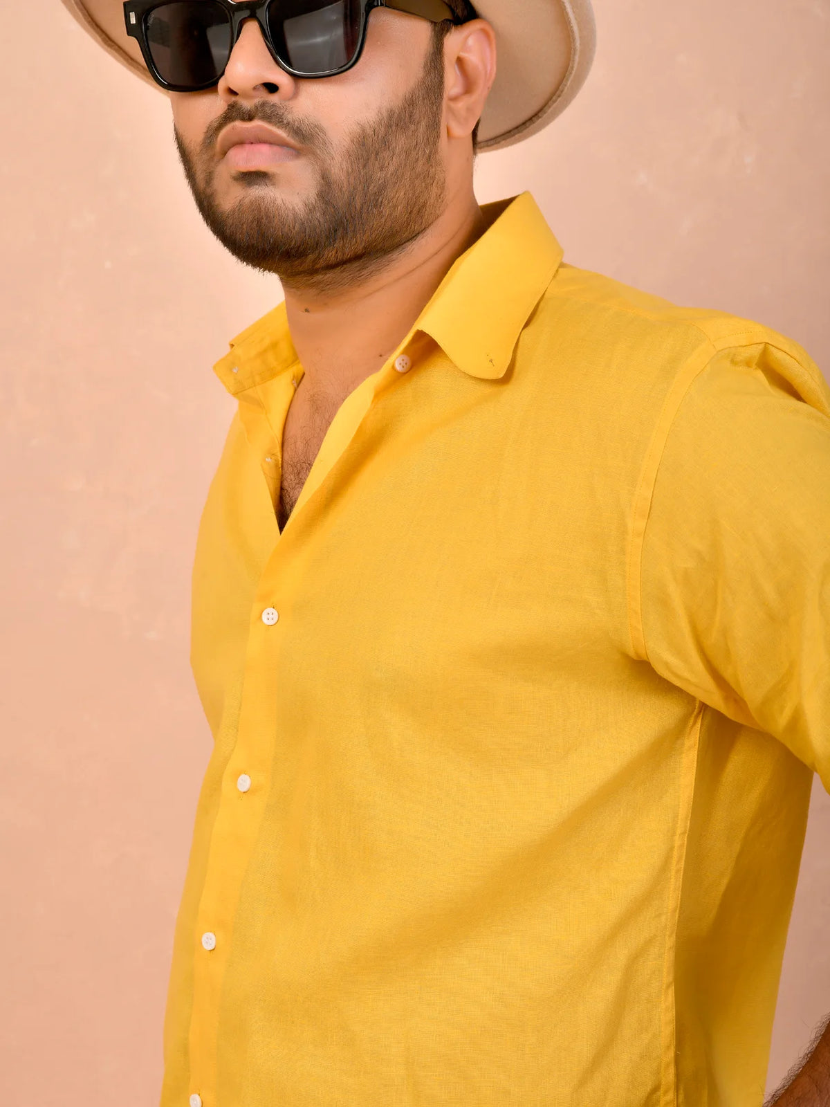 Mustard Yellow Pure Linen Shirt