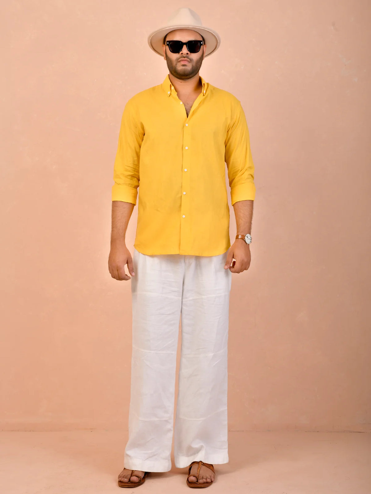 Mustard Yellow Pure Linen Shirt