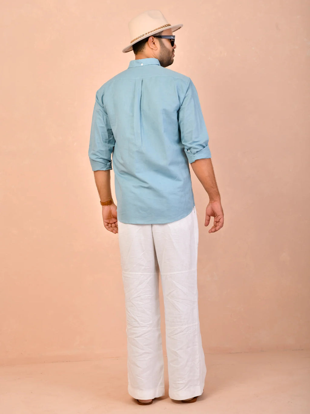 Dusty Sky Blue Pure Linen Shirt