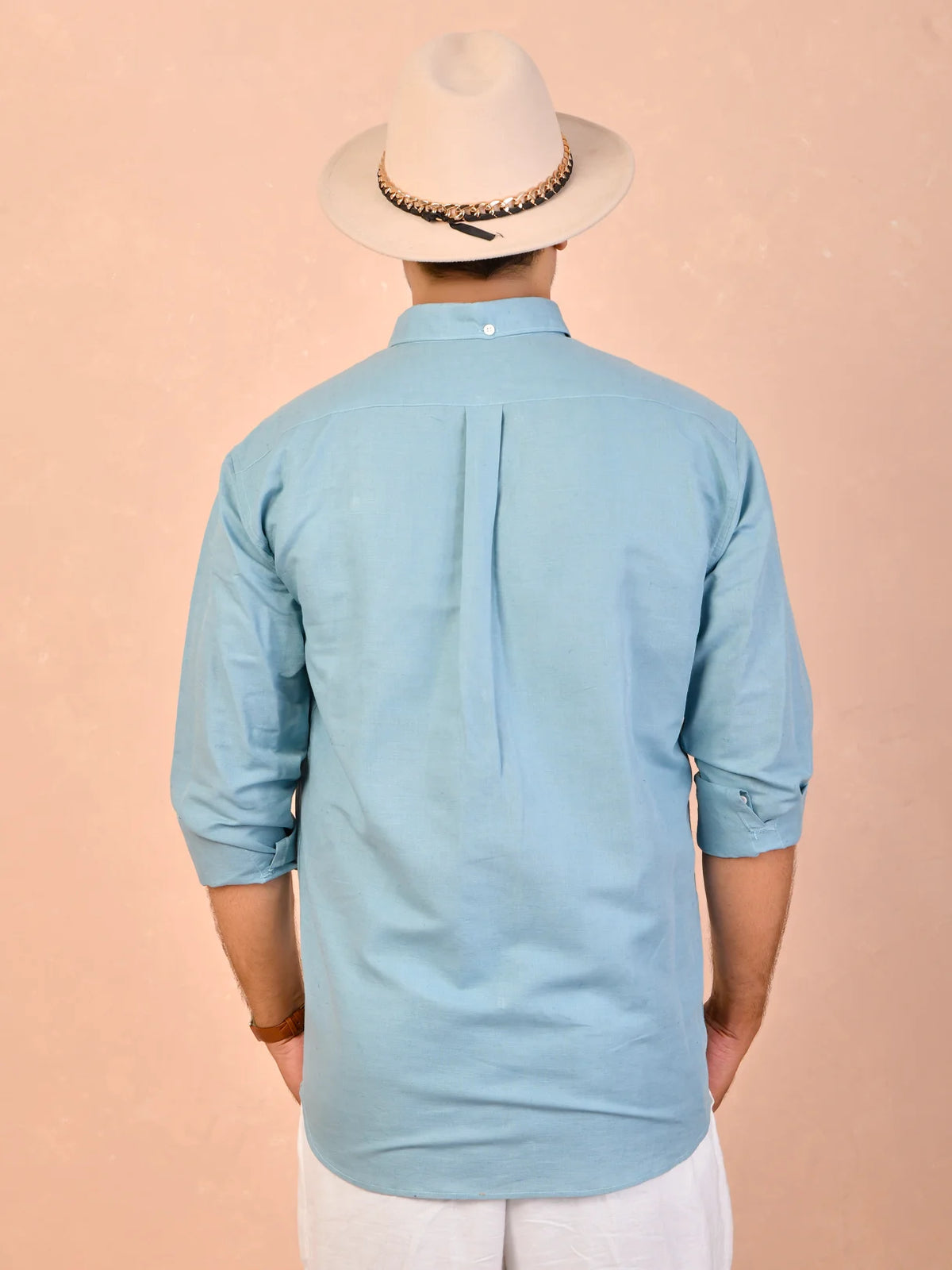 Dusty Sky Blue Pure Linen Shirt