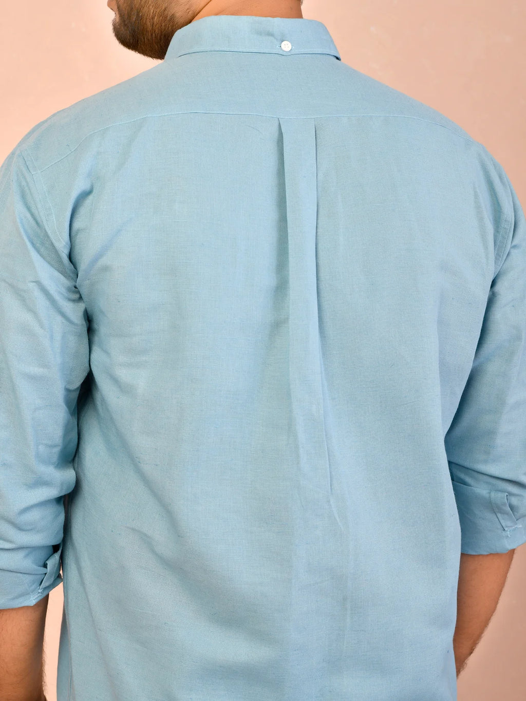 Dusty Sky Blue Pure Linen Shirt