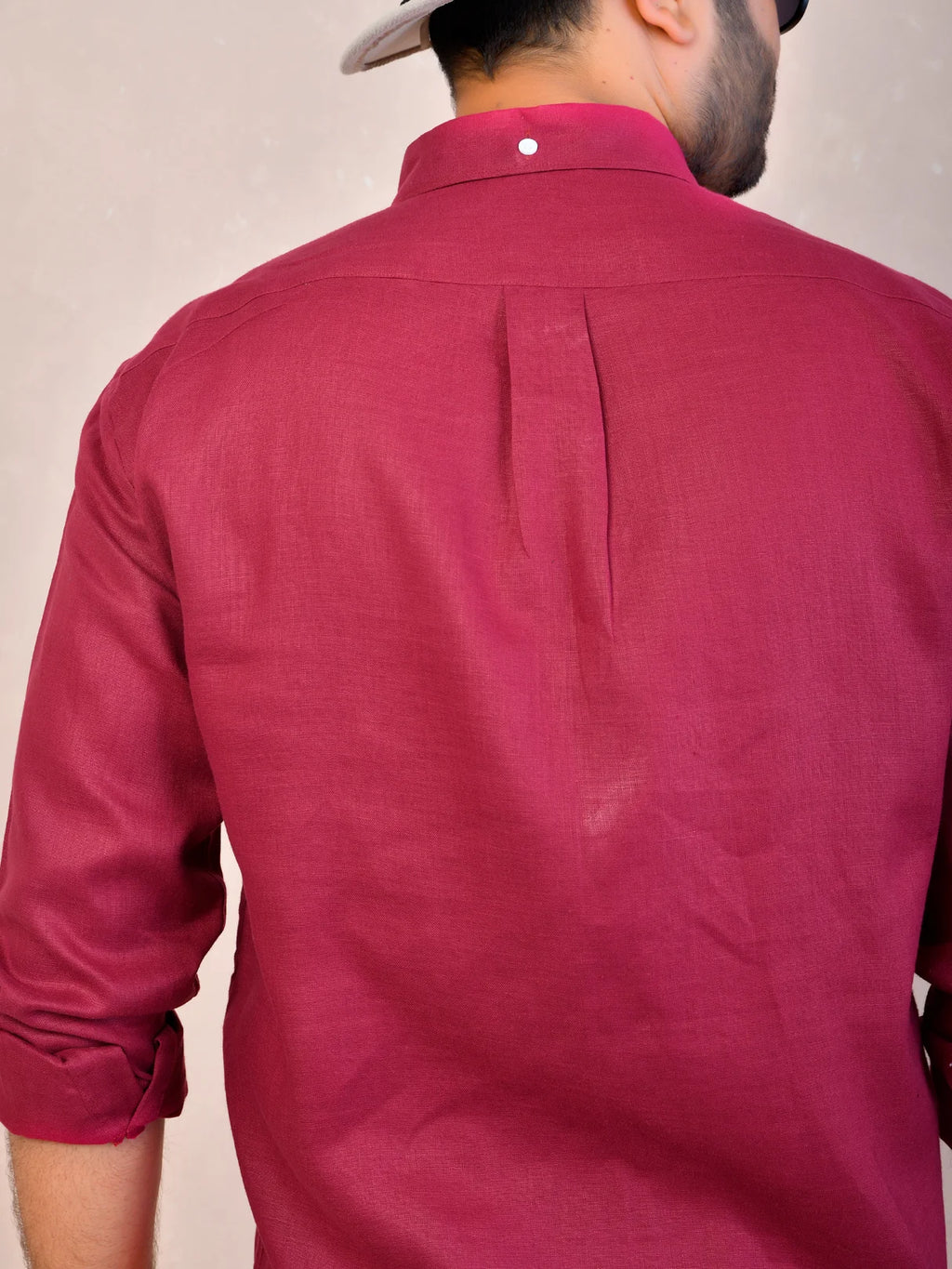 Burgundy Red Pure Linen Shirt