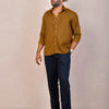 Mustard Brown Pure Linen Shirt