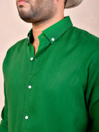 Emerald Green Pure Linen Shirt