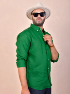 Emerald Green Pure Linen Shirt