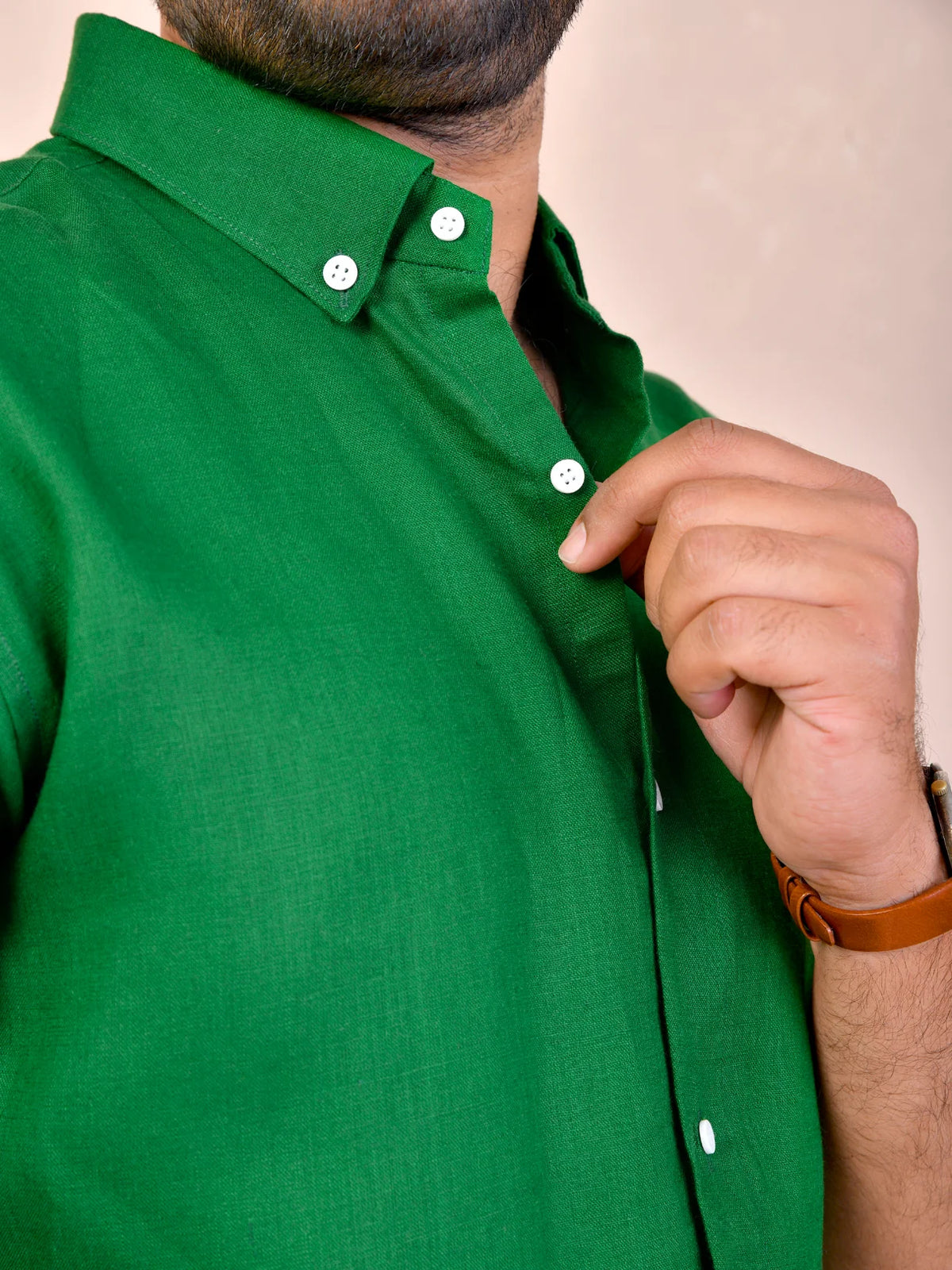 Emerald Green Pure Linen Shirt