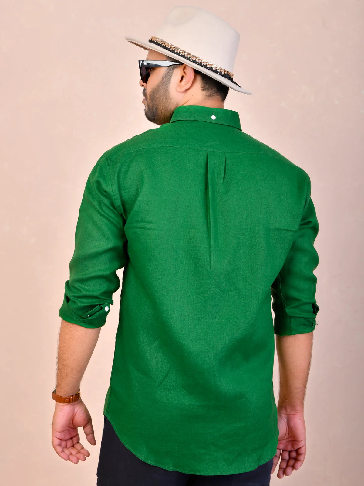 Emerald Green Pure Linen Shirt