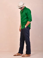 Emerald Green Pure Linen Shirt