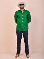 Emerald Green Pure Linen Shirt