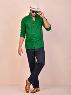 Emerald Green Pure Linen Shirt