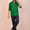 Emerald Green Pure Linen Shirt