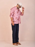 Tie & Dye Dusty Rose Pink Pure Linen Shirt