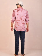 Tie & Dye Dusty Rose Pink Pure Linen Shirt