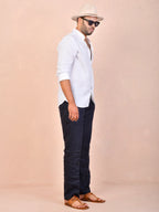 Solid White Pure Linen Shirt