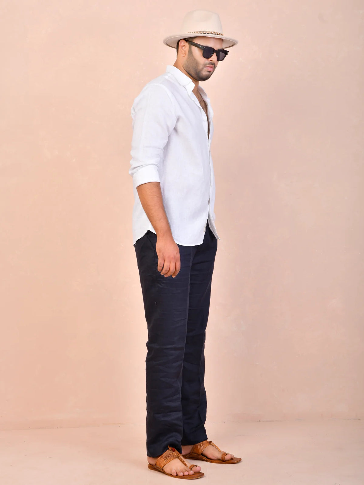 Solid White Pure Linen Shirt