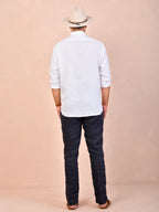 Solid White Pure Linen Shirt
