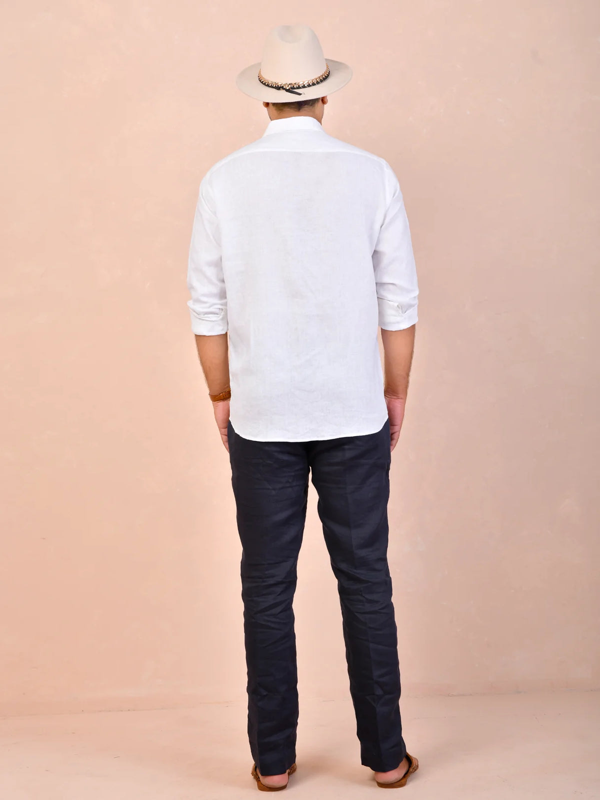 Solid White Pure Linen Shirt