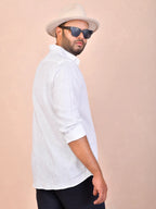 Solid White Pure Linen Shirt