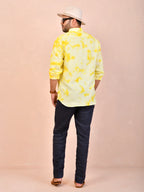Tie & Dye Yellow Pure Linen Shirt