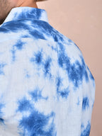 Tie & Dye Sky Blue Pure Linen Shirt