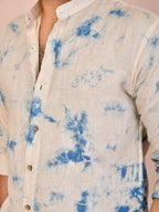 Tie & Dye Beige Pure Linen Shirt
