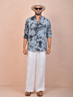 Tie & Dye Charcoal pure linen shirt