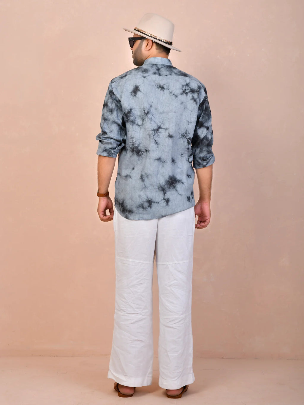 Tie & Dye Charcoal pure linen shirt