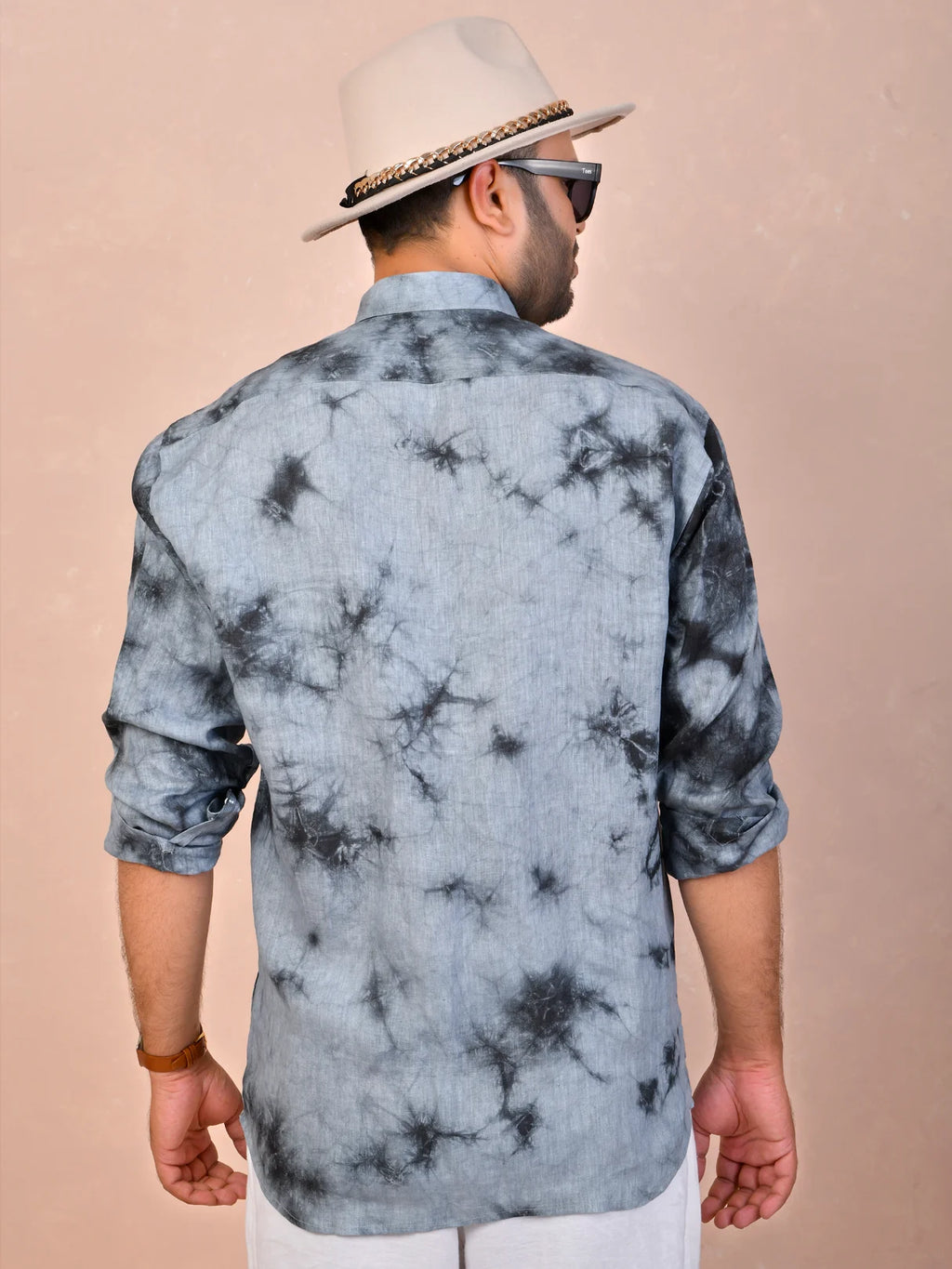 Tie & Dye Charcoal pure linen shirt