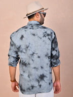 Tie & Dye Charcoal pure linen shirt