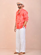 Tie & Dye Watermelon pure linen shirt