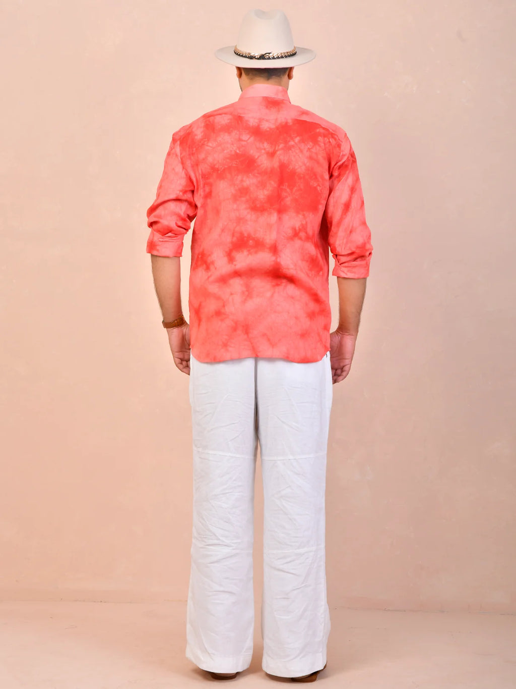 Tie & Dye Watermelon pure linen shirt