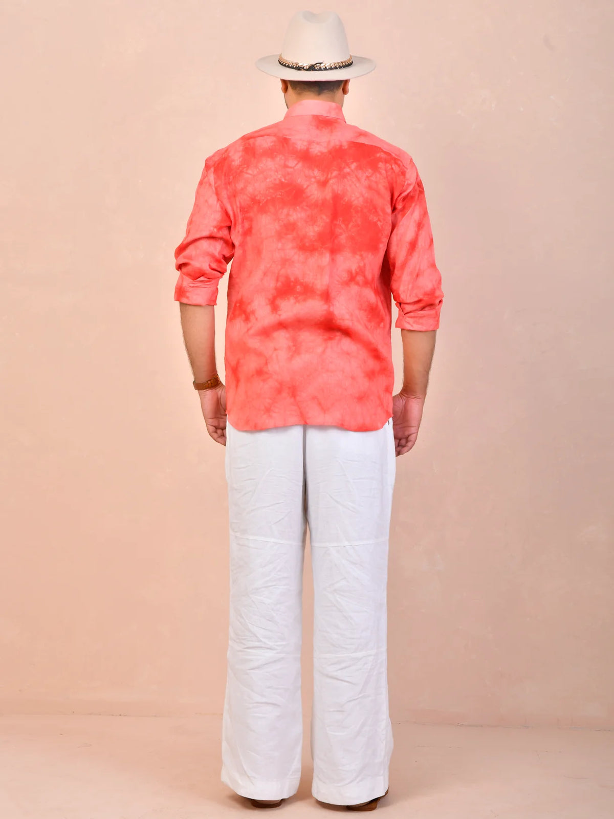 Tie & Dye Watermelon pure linen shirt
