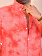 Tie & Dye Watermelon pure linen shirt