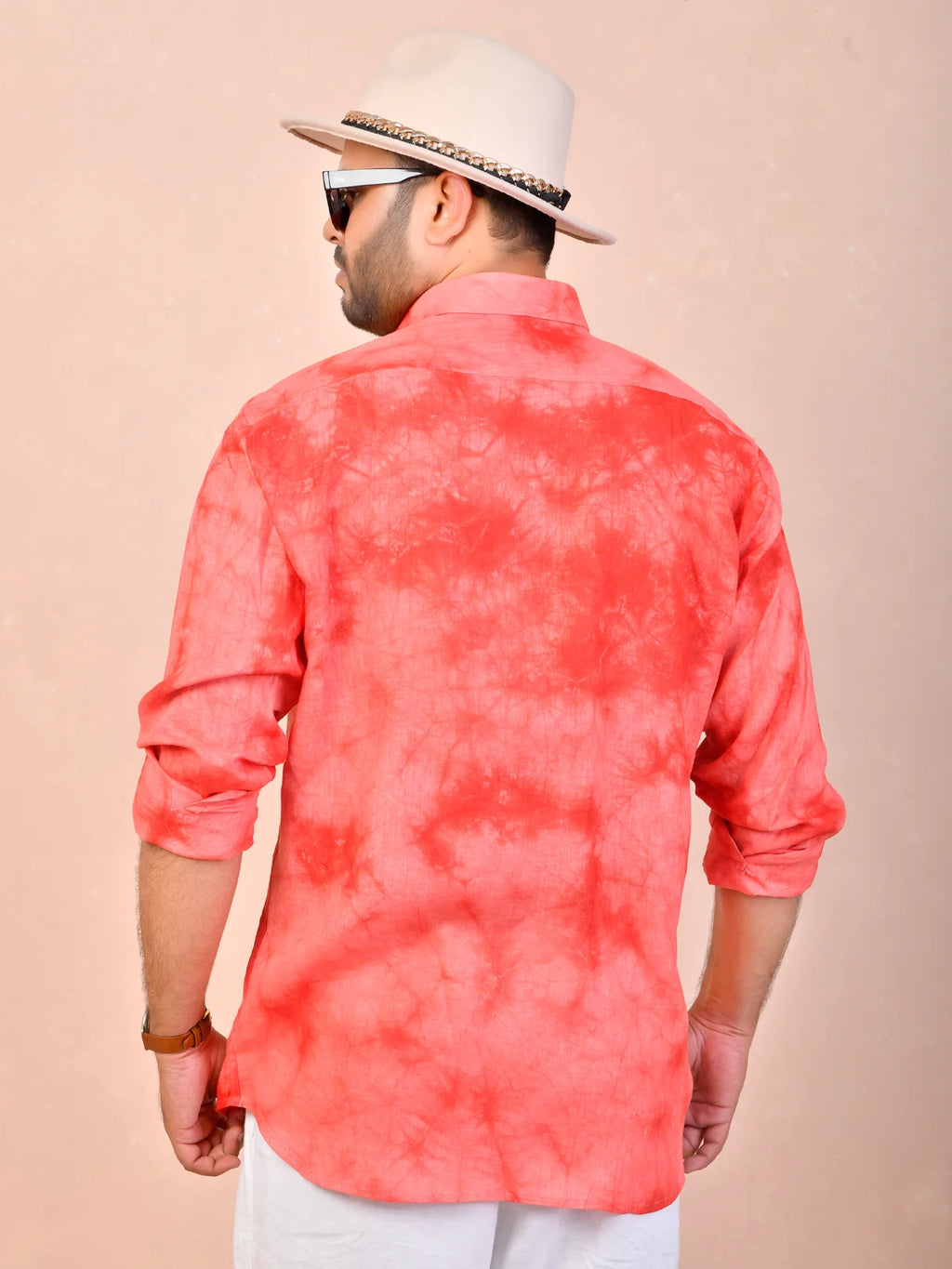 Tie & Dye Watermelon pure linen shirt