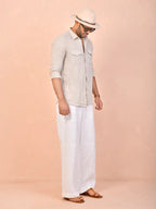Beige Pure Khadi linen Shirt