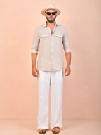 Beige Pure Khadi linen Shirt
