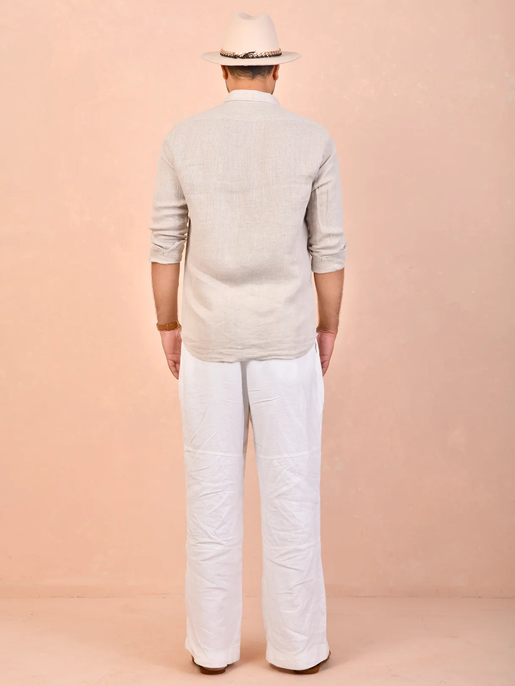Beige Pure Khadi linen Shirt