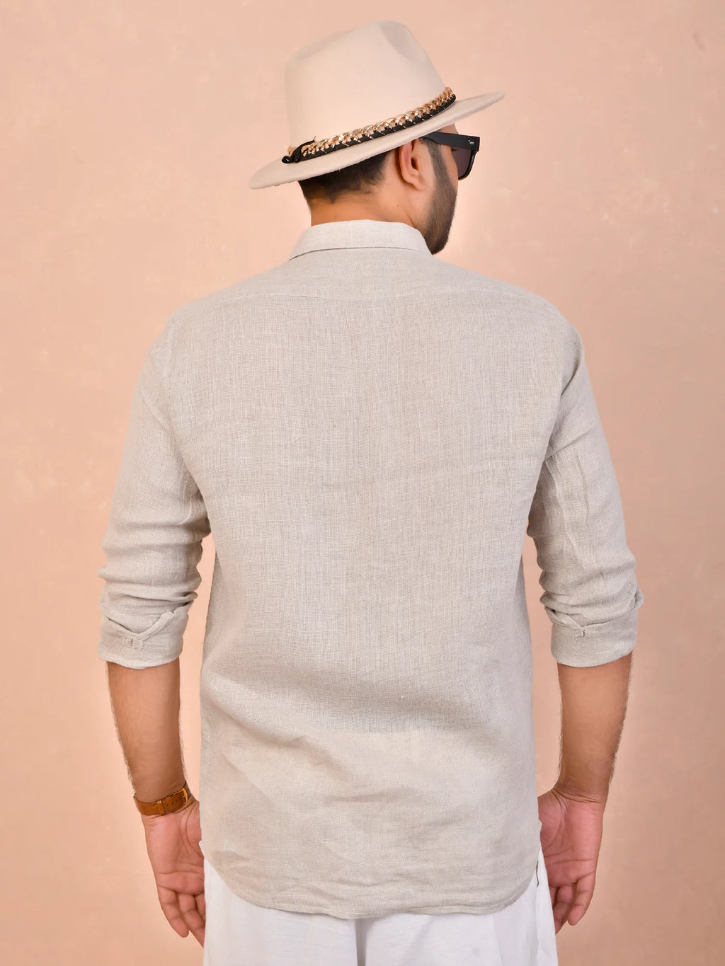Beige Pure Khadi linen Shirt