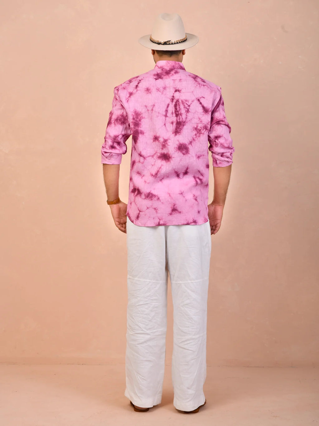 Tie & Dye Berry pure linen shirt